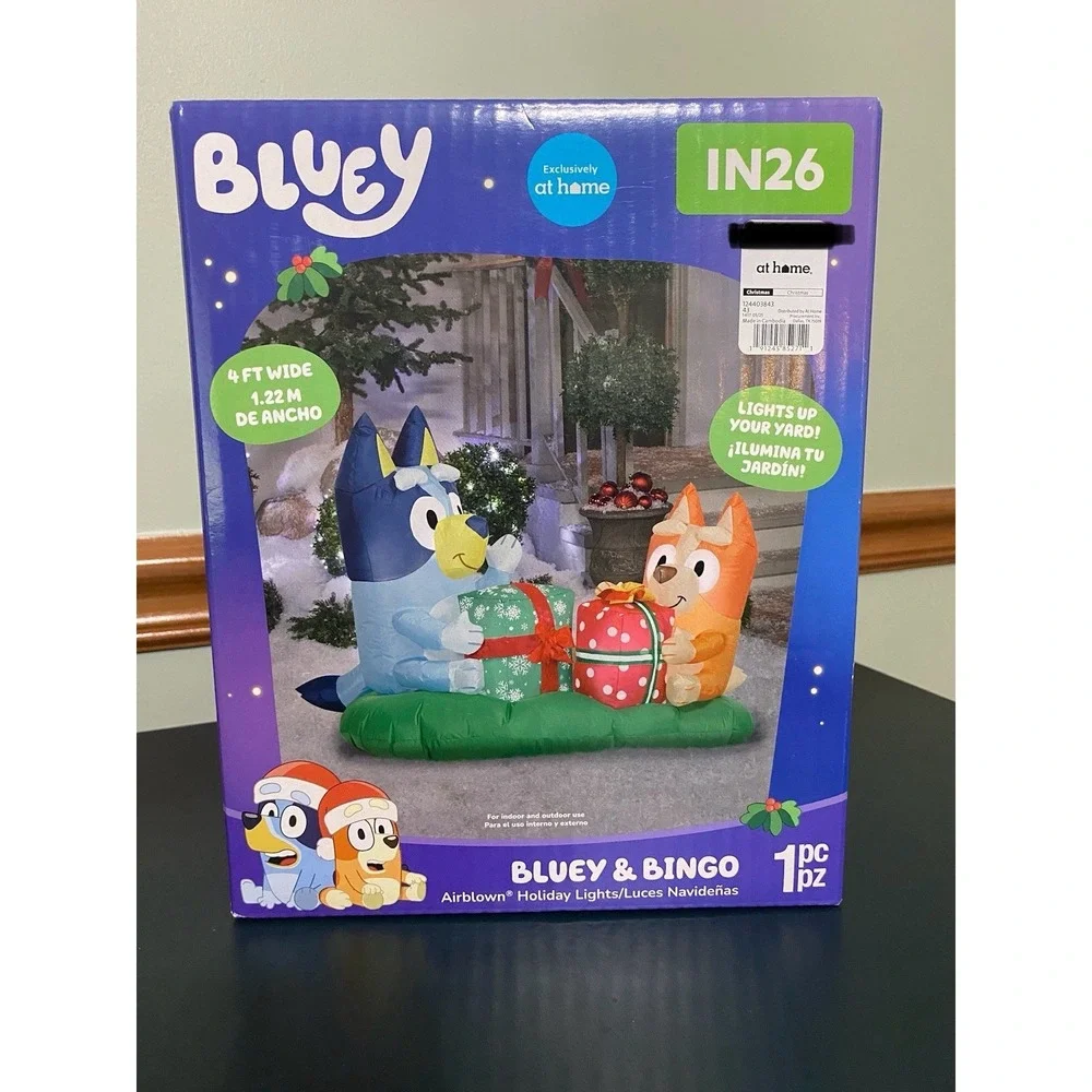 GEMMY 4FT Bluey & Bingo Present Scene Christmas Inflatable Decoration NEW